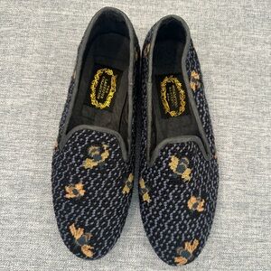 Women’s Navy and Gold Bee Loafers